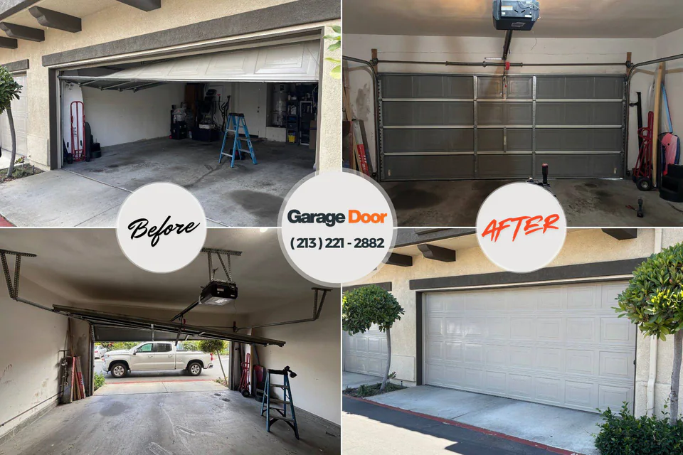 Before and after: garage door repair St. Maries, ID